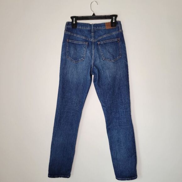 Madewell Slim High-Rise Boyjean Blue Boyfriend Jeans Distressed 26 Medium - Picture 2 of 7